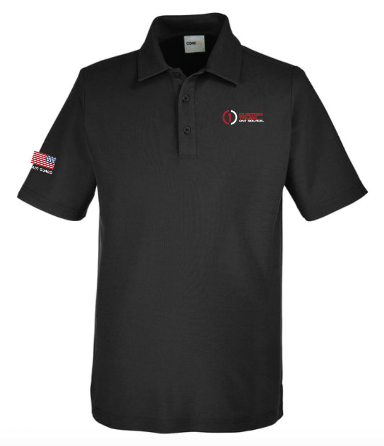 CTOS Veteran - CORE365 Men's Tall Fusion ChromaSoft™ Pique Polo - CE112T Black
