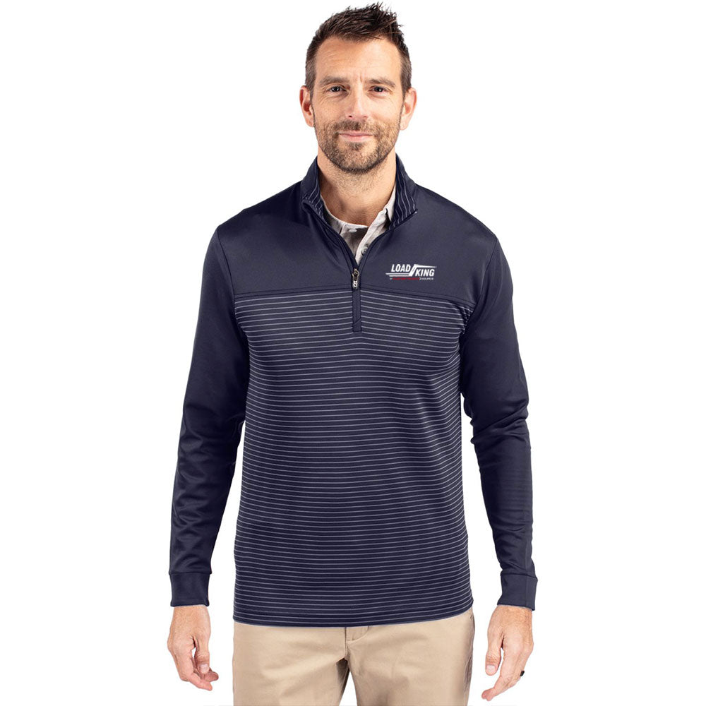 Cutter & Buck Traverse Recycled Smooth Stretch Mens Stripe Quarter Zip Pullover - MCK00088