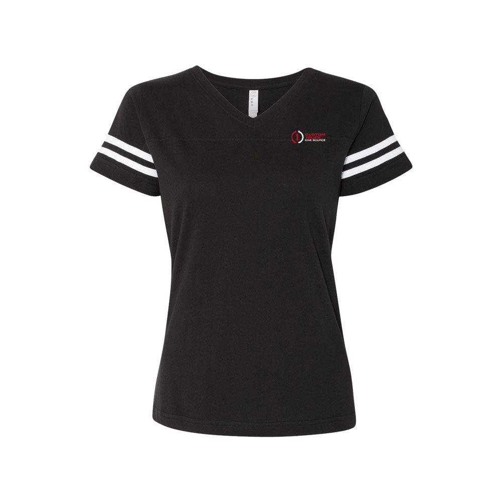 LAT Women's Football V-Neck Fine Jersey Tee 