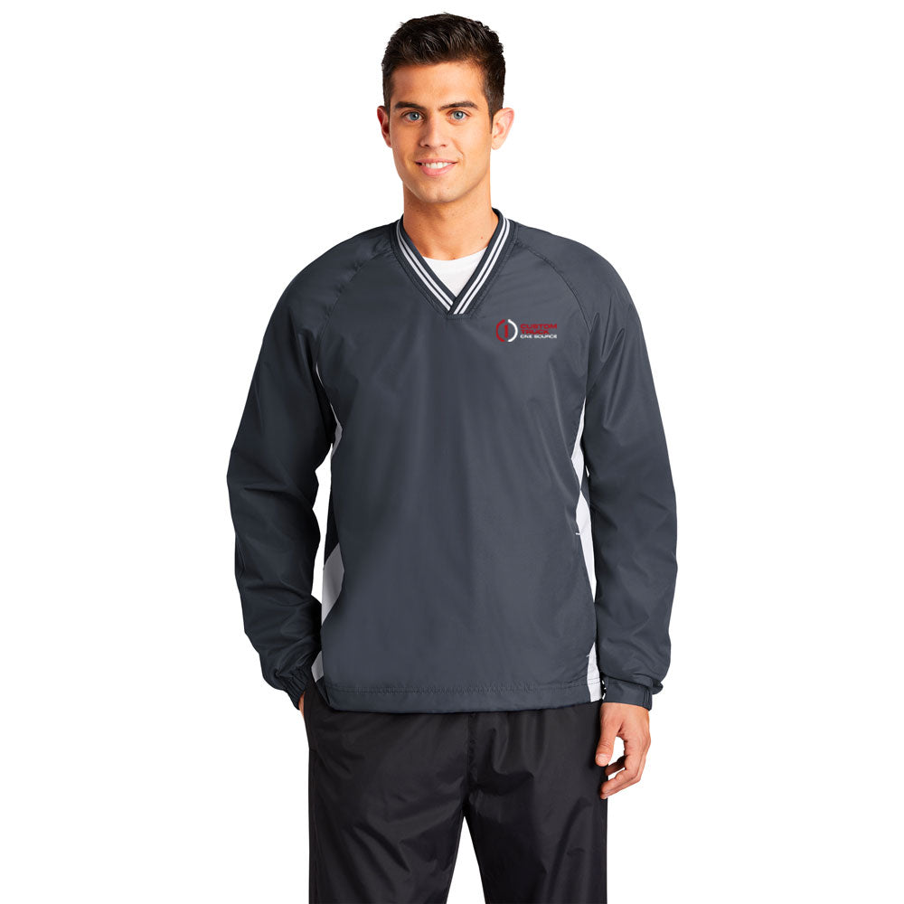 Sport-Tek® Tipped V-Neck Raglan Wind Shirt - JST62