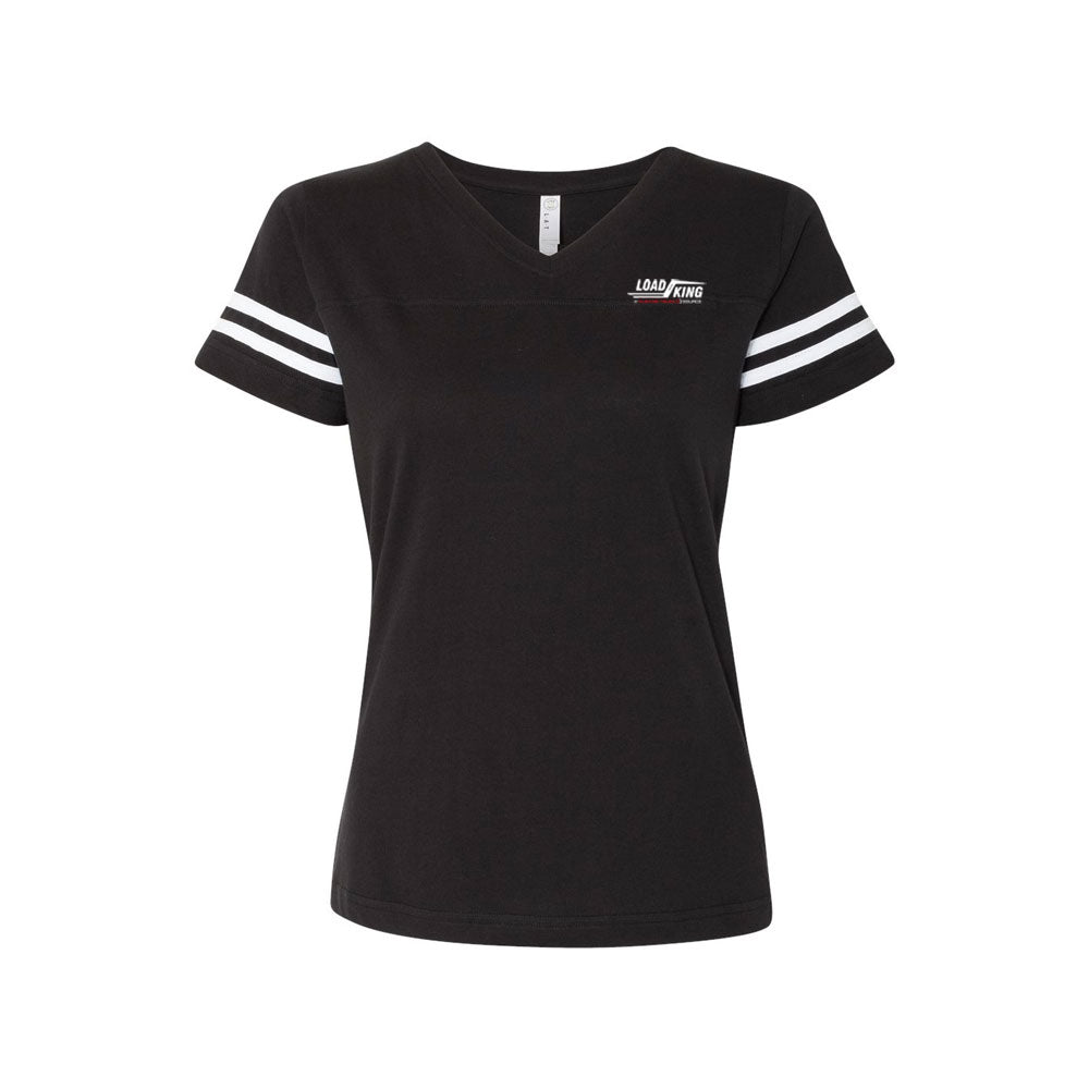 LAT - Women's Football V-Neck Fine Jersey Tee - 3537