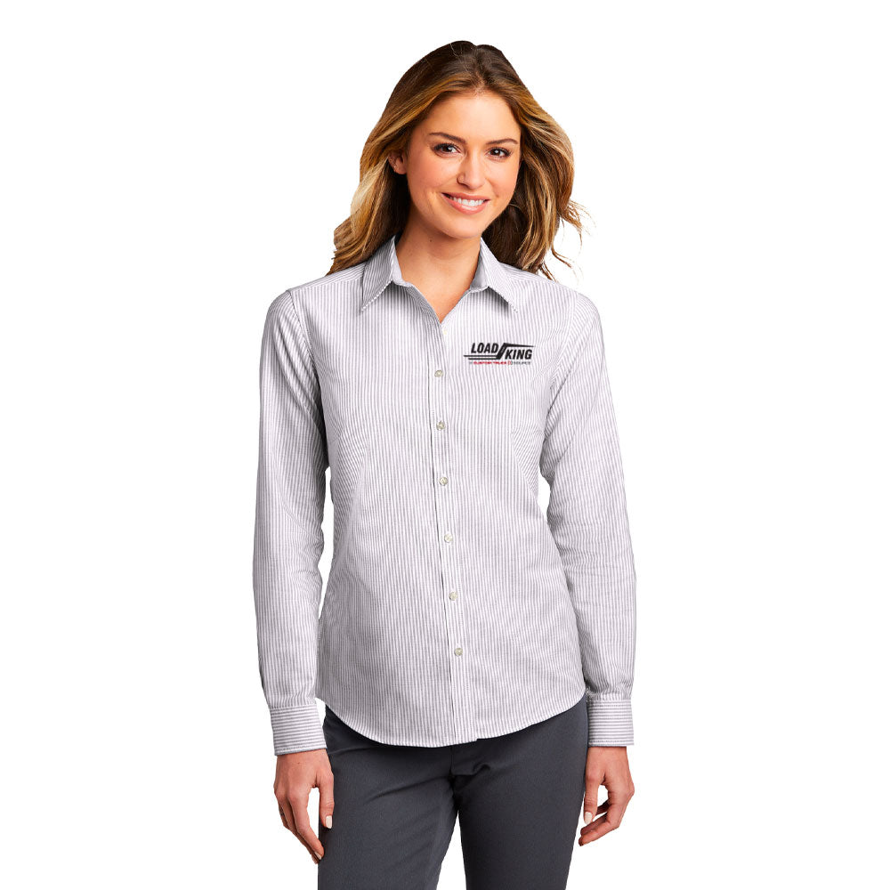 Port Authority® Ladies SuperPro™ Oxford Stripe Shirt - LW657