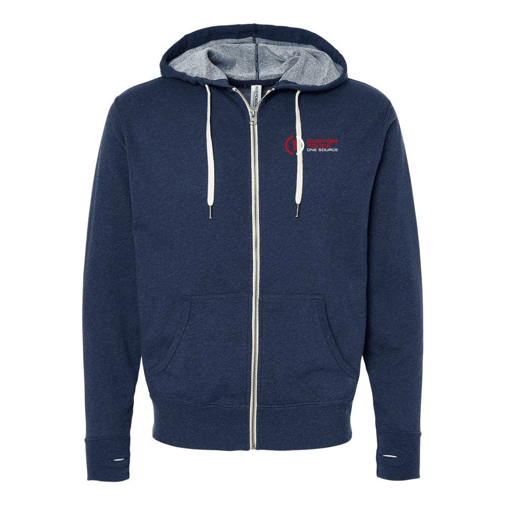 Independent Trading Co. - Unisex Heathered French Terry Full-Zip Hooded Sweatshirt - PRM90HTZ