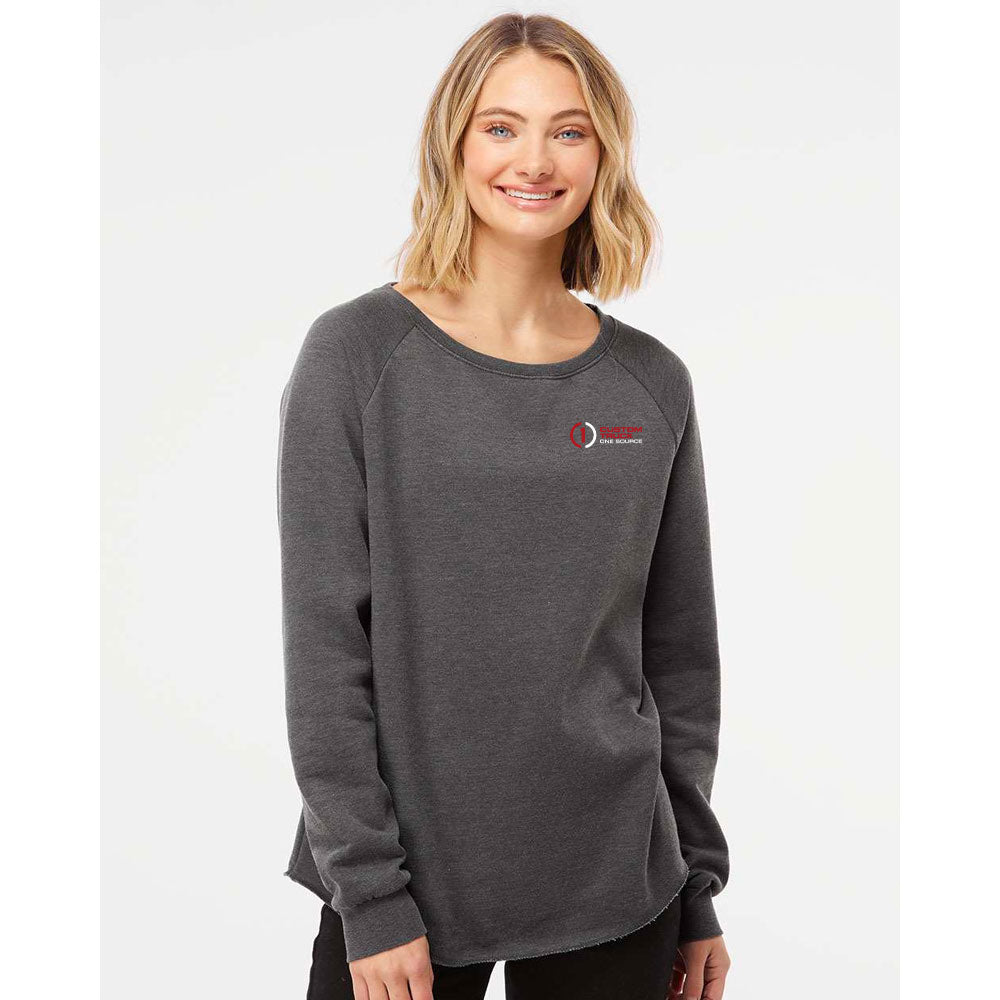 Independent Trading Co. Women's California Wave Wash Crew - PRM2000