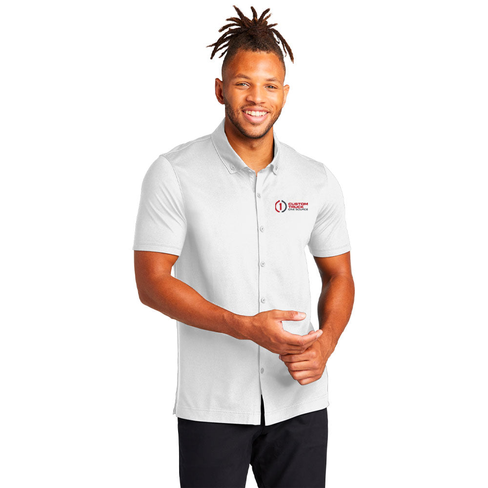 Mercer+Mettle™ Stretch Pique Full-Button Polo - MM1006