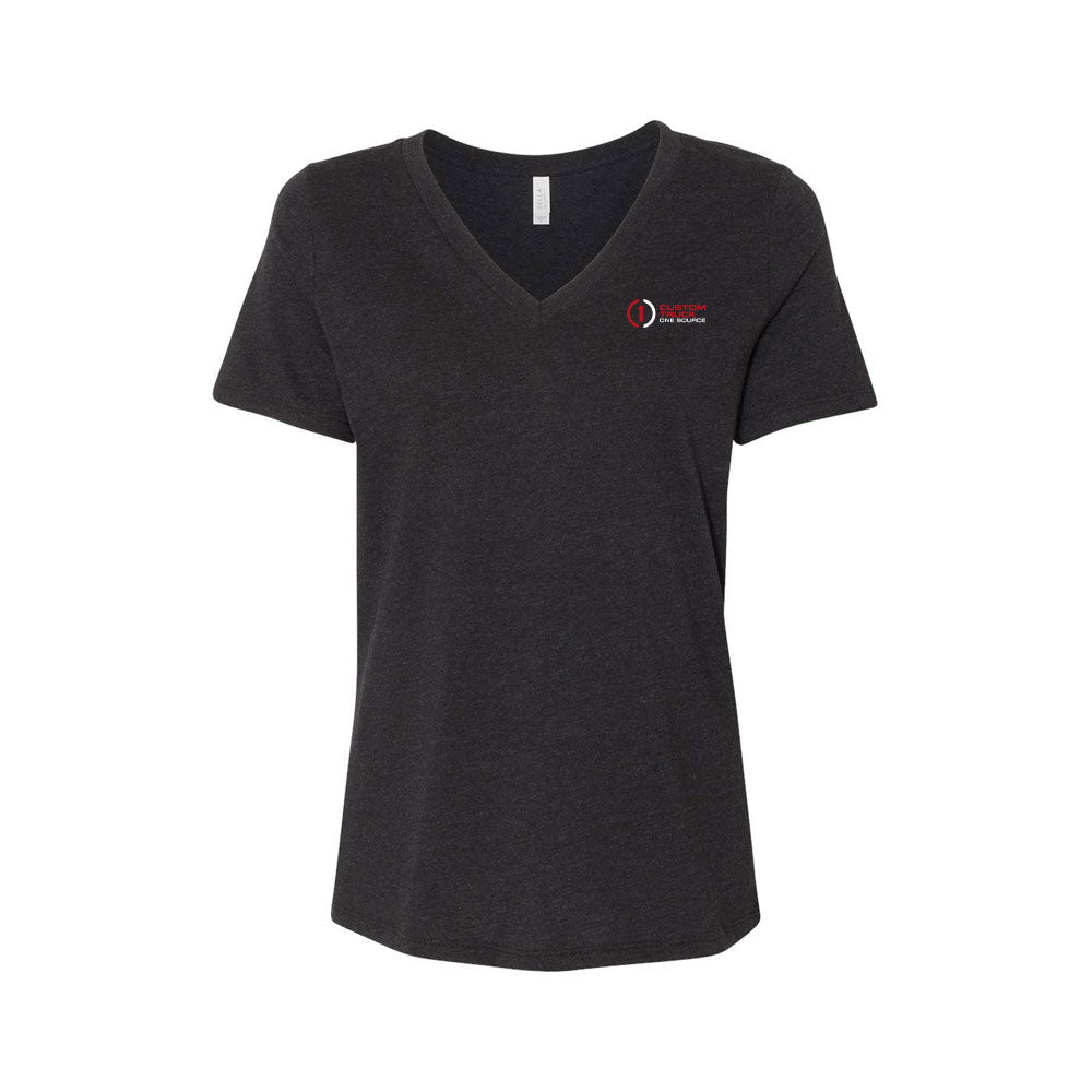 Women's Relaxed Heather CVC V-Neck Tee - 6405CVC