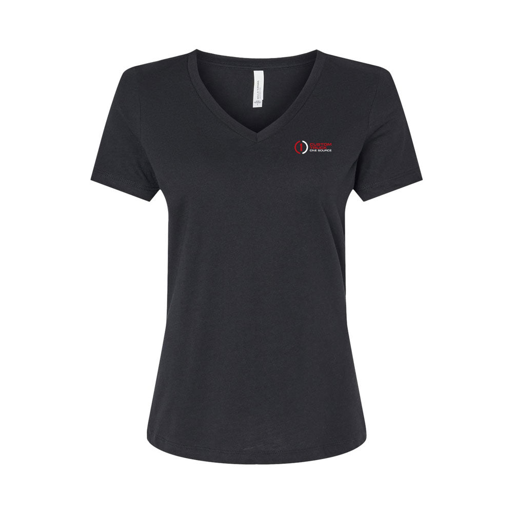 Women's Relaxed Heather CVC V-Neck Tee - 6405CVC