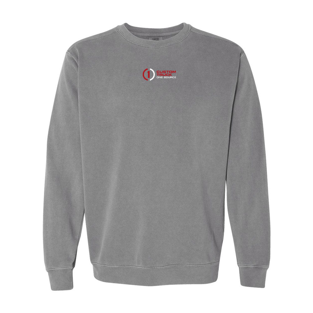 Center Chest Logo - Unisex Garment-Dyed Crewneck Sweatshirt - 1566