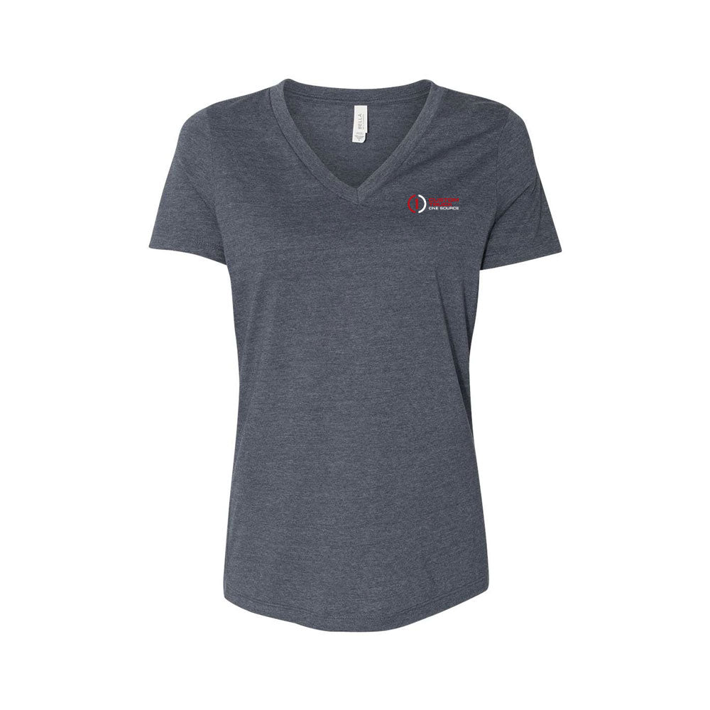 Women's Relaxed Heather CVC V-Neck Tee - 6405CVC