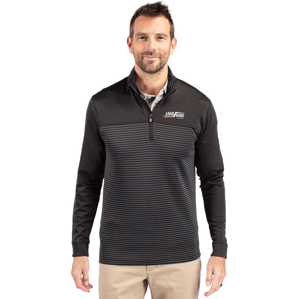 Cutter & Buck Traverse Recycled Smooth Stretch Mens Stripe Quarter Zip Pullover - MCK00088