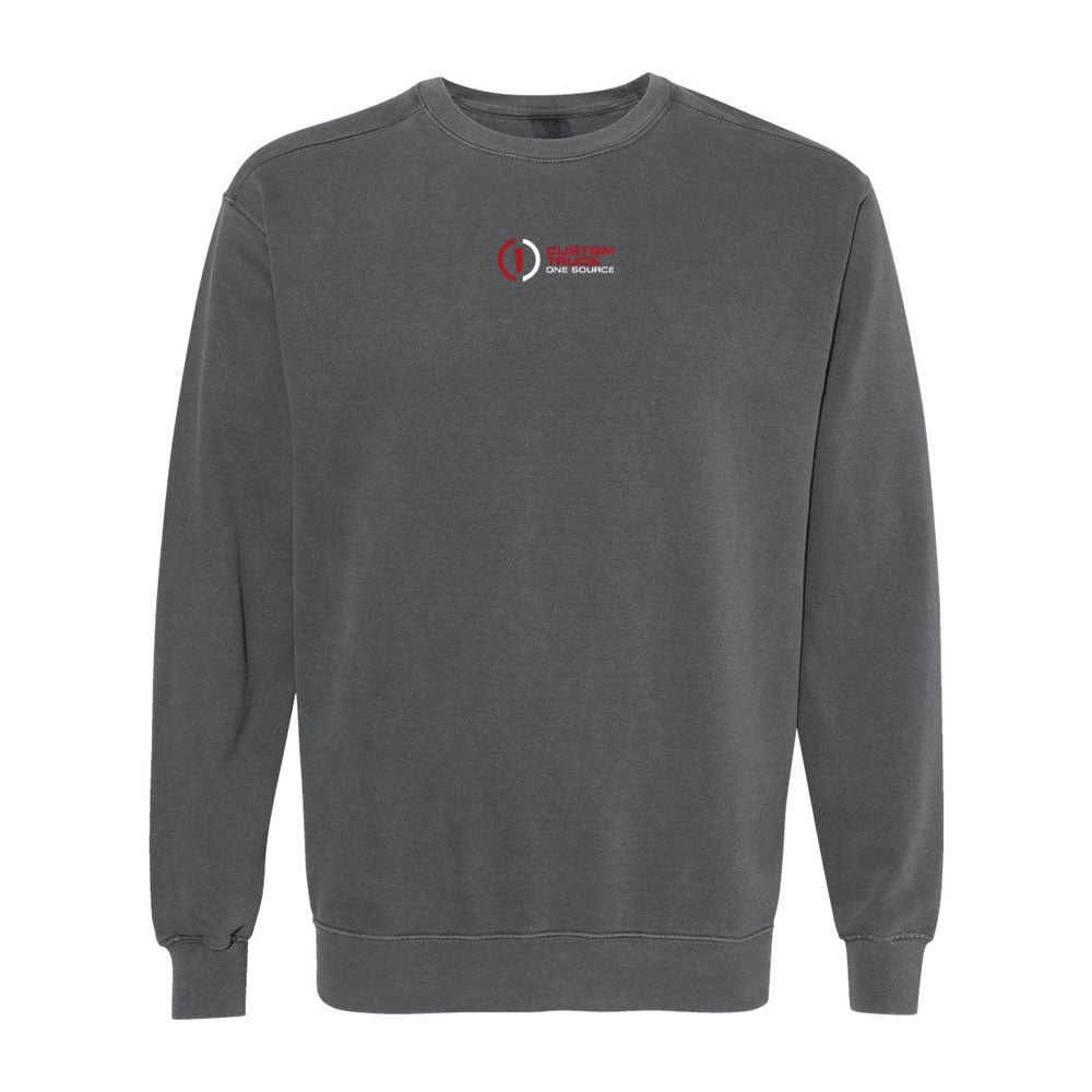 Center Chest Logo - Unisex Garment-Dyed Crewneck Sweatshirt - 1566