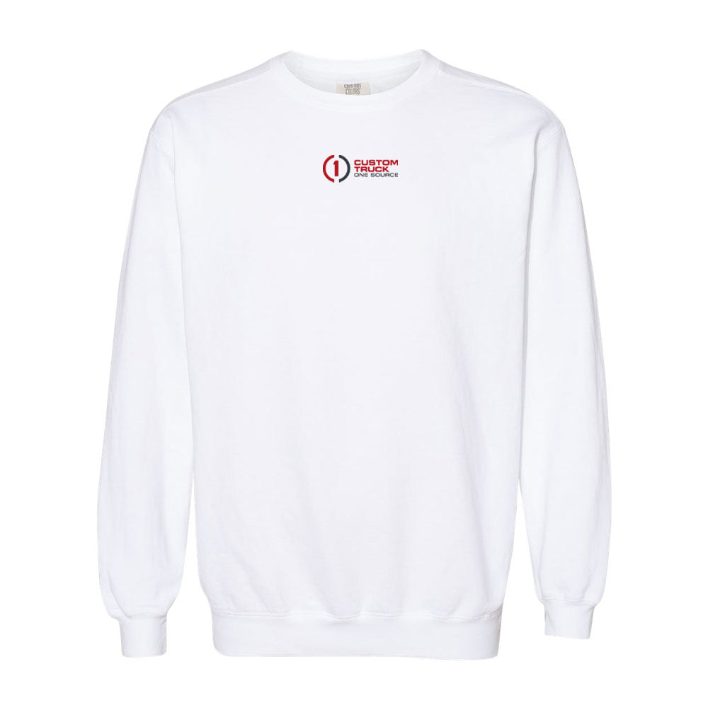 Center Chest Logo - Unisex Garment-Dyed Crewneck Sweatshirt - 1566