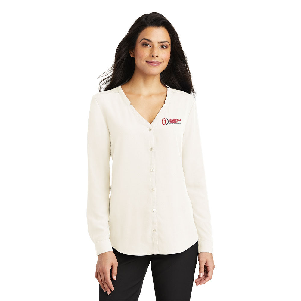 Port Authority ® Ladies Long Sleeve Button-Front Blouse - LW700