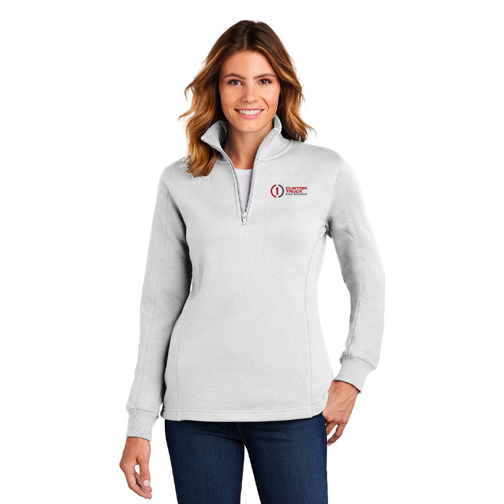 Sport-Tek Ladies 1/4-Zip Sweatshirt - LST253, Ring Spun Cotton Blend